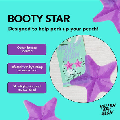 Holler & Glow Printed Bum Sheet Mask Booty Star 20ml