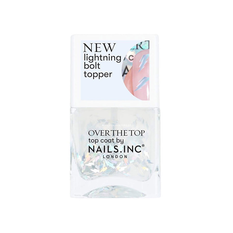 Nails Inc Over The Top Striking In Shoreditch Lightning Bolt Topper Top Coat Nail Polish 14ml