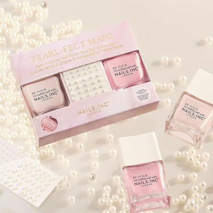 Nails Inc Duo Pearl-fect Mani Nail Polish Duo & Sticker Set 2x14ml