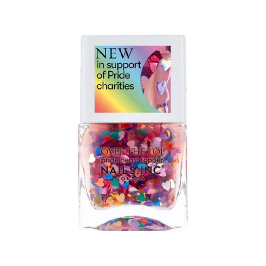 Nails Inc Over The Top Love In Sequins Pride Heart Topper Nail Polish 14ml