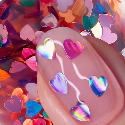 Nails Inc Over The Top Love In Sequins Pride Heart Topper Nail Polish 14ml