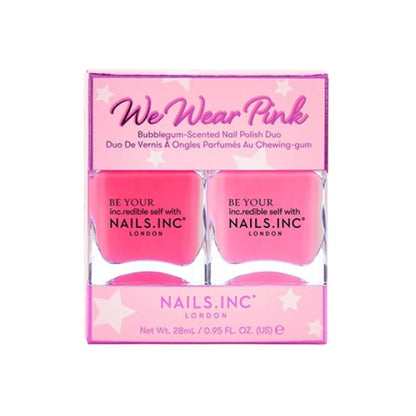 Nails Inc Duo We Wear Pink Bubblegum Scented Nail Polish Duo 2x14ml