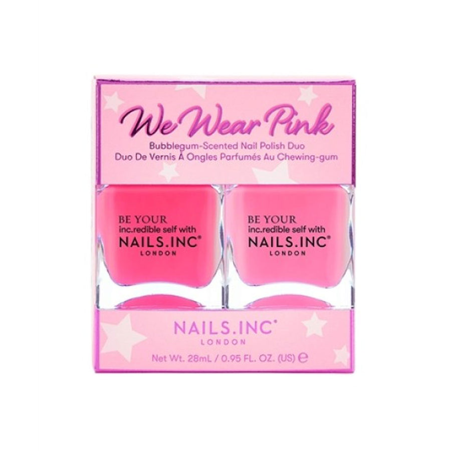 Nails Inc Duo We Wear Pink Bubblegum Scented Nail Polish Duo 2x14ml