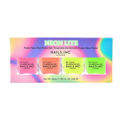 Nails Inc Quad Neon Lite Pastel Neon Nail Polish Set 4x14ml