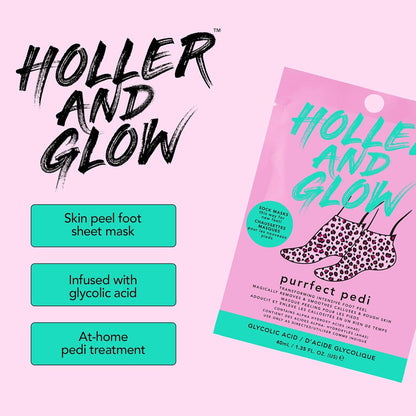Holler & Glow Sock Mask Purrfect Pedi 40ml
