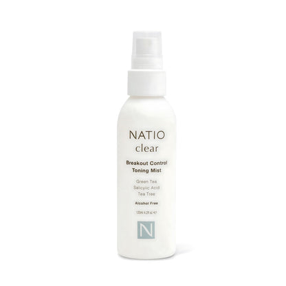 Natio Toning Mist Clear Breakout Control Green Tea Salicylic Acid Tea Tree Alcohol Free 125ml