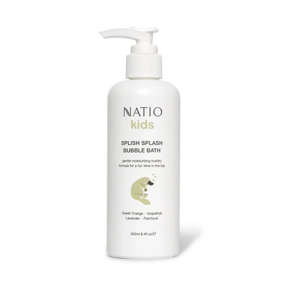 Natio Bubble Bath Kids Splish Splash Sweet Orange Grapefruit Lavender Patchouli 250ml