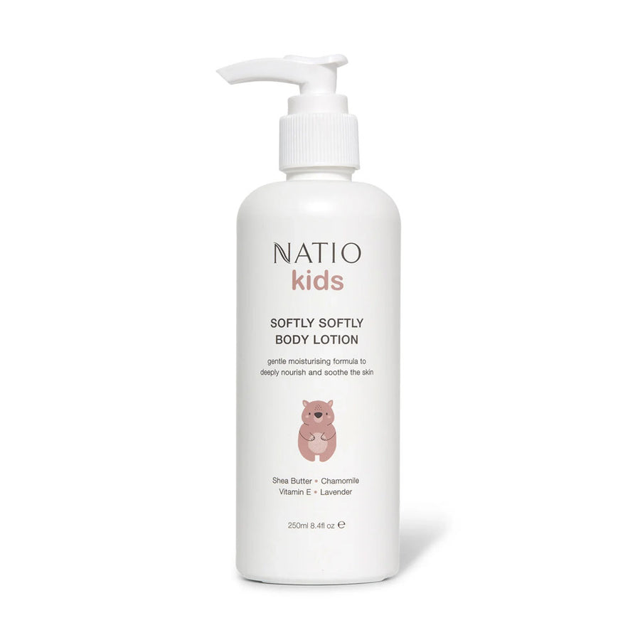 Natio Body Lotion Kids Softly Softly Shea Butter Chamomile Vitamin E Lavender 250ml