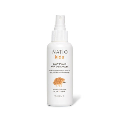 Natio Hair Detangler Kids Easy Peasy Mandarin Clary Sage Tea Tree Lavender 125ml