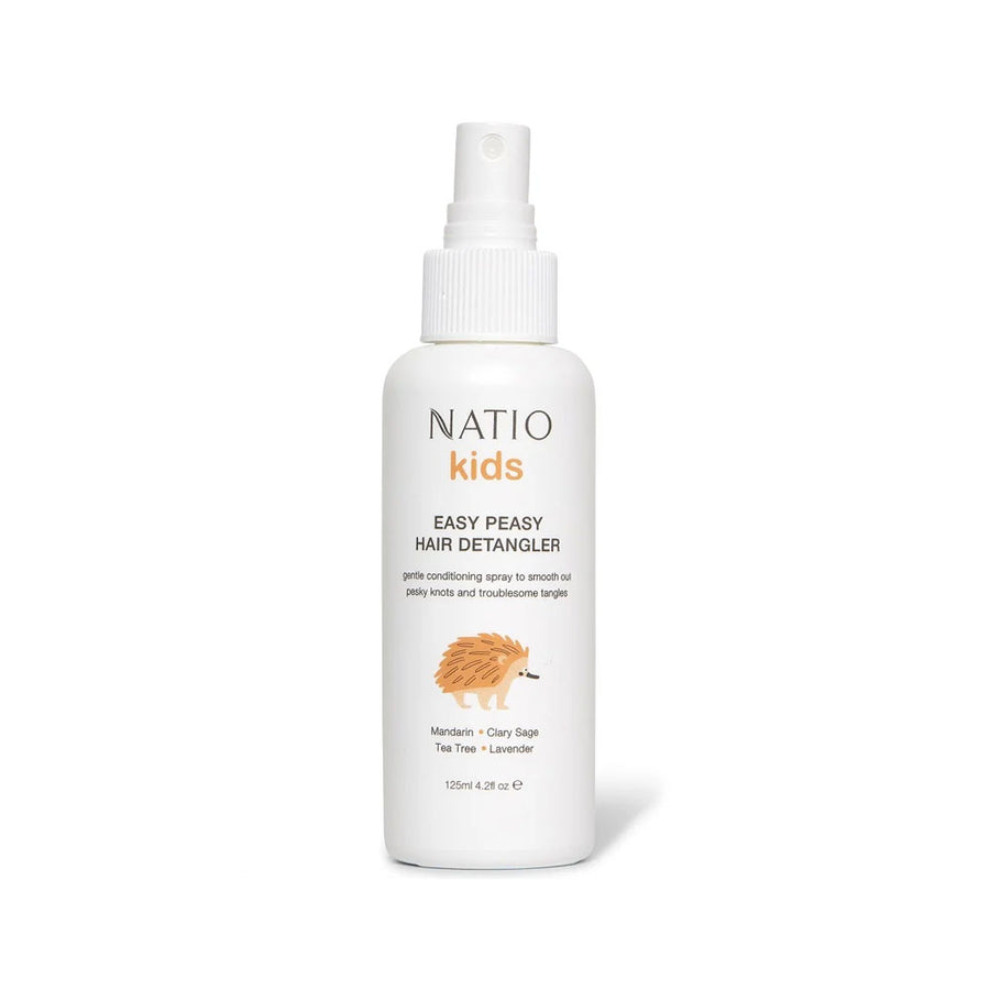 Natio Hair Detangler Kids Easy Peasy Mandarin Clary Sage Tea Tree Lavender 125ml