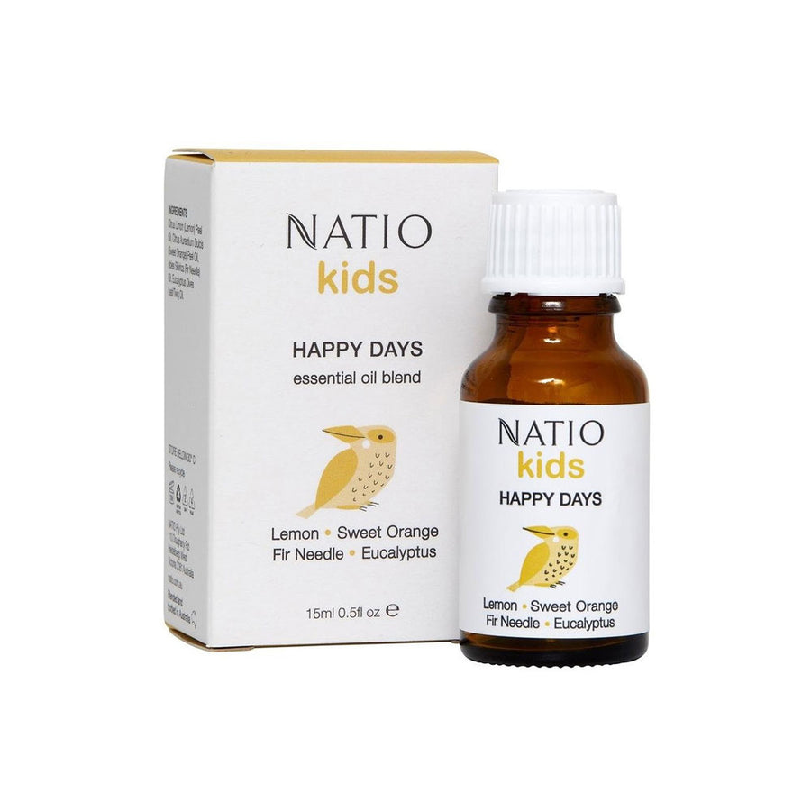 Natio Essential Oil Blend Kids Happy Days Lemon Sweet Orange Fir Needle Eucalyptus 15ml