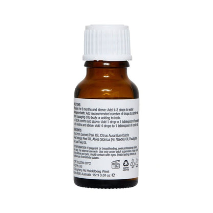 Natio Essential Oil Blend Kids Happy Days Lemon Sweet Orange Fir Needle Eucalyptus 15ml