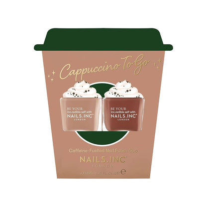 Nails Inc Duo Capuccino To Go Caffeine Fuelled Nail Polish Duo 2x14ml