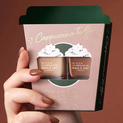 Nails Inc Duo Capuccino To Go Caffeine Fuelled Nail Polish Duo 2x14ml