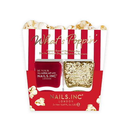 Nails Inc Duo What's Poppin' Popcorn Scented Nail Polish Duo 2x14ml