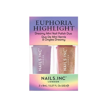 Nails Inc Dreamy Mini Nail Polish Duo Euphoria Highlight 2x8ml