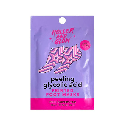 Holler & Glow Printed Foot Masks Pedi Superstar 40ml