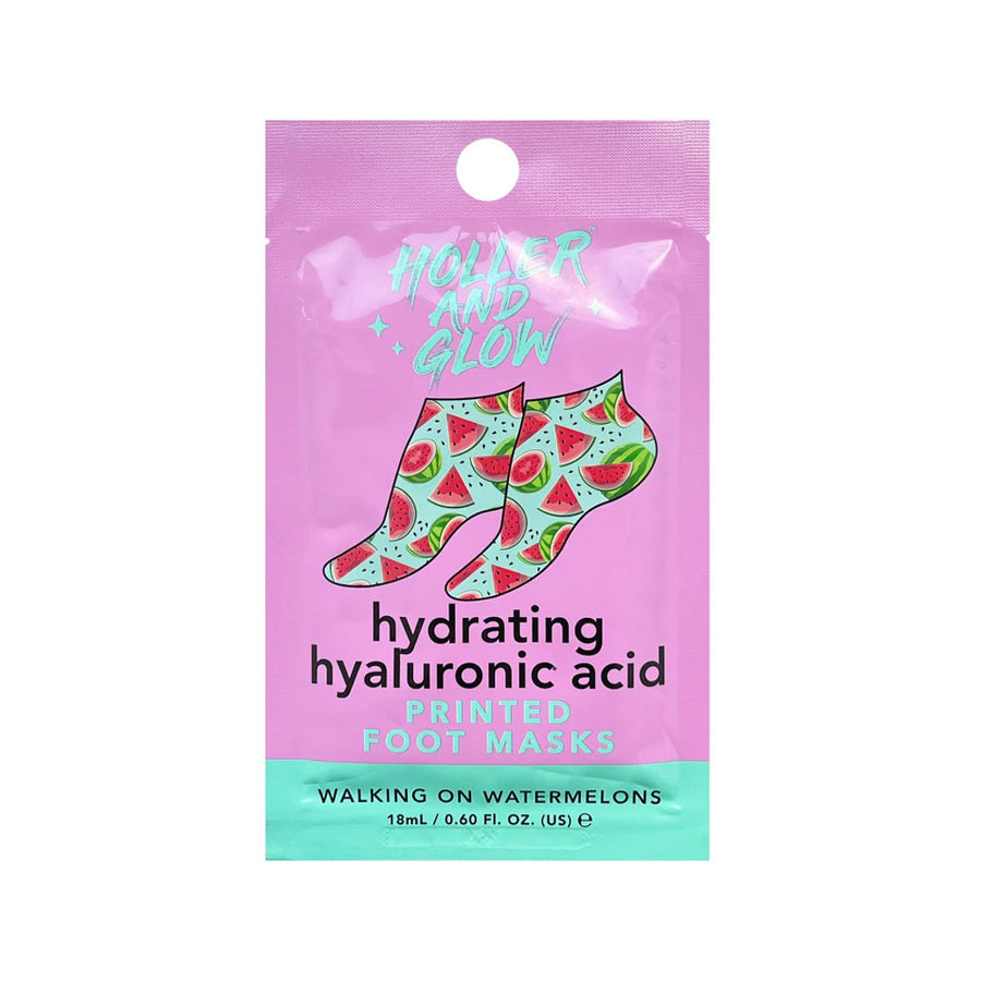 Holler & Glow Printed Foot Masks Walking On Watermelons 18ml