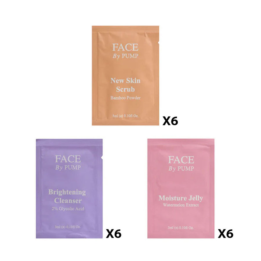PUMP Skincare 3 Sample Pack - 18 items 3ml each (Copy)