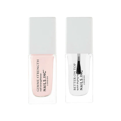 Nails Inc Mini Duo Gimme Strength Nail Strengthener Better On Top Top Coat 2x8ml