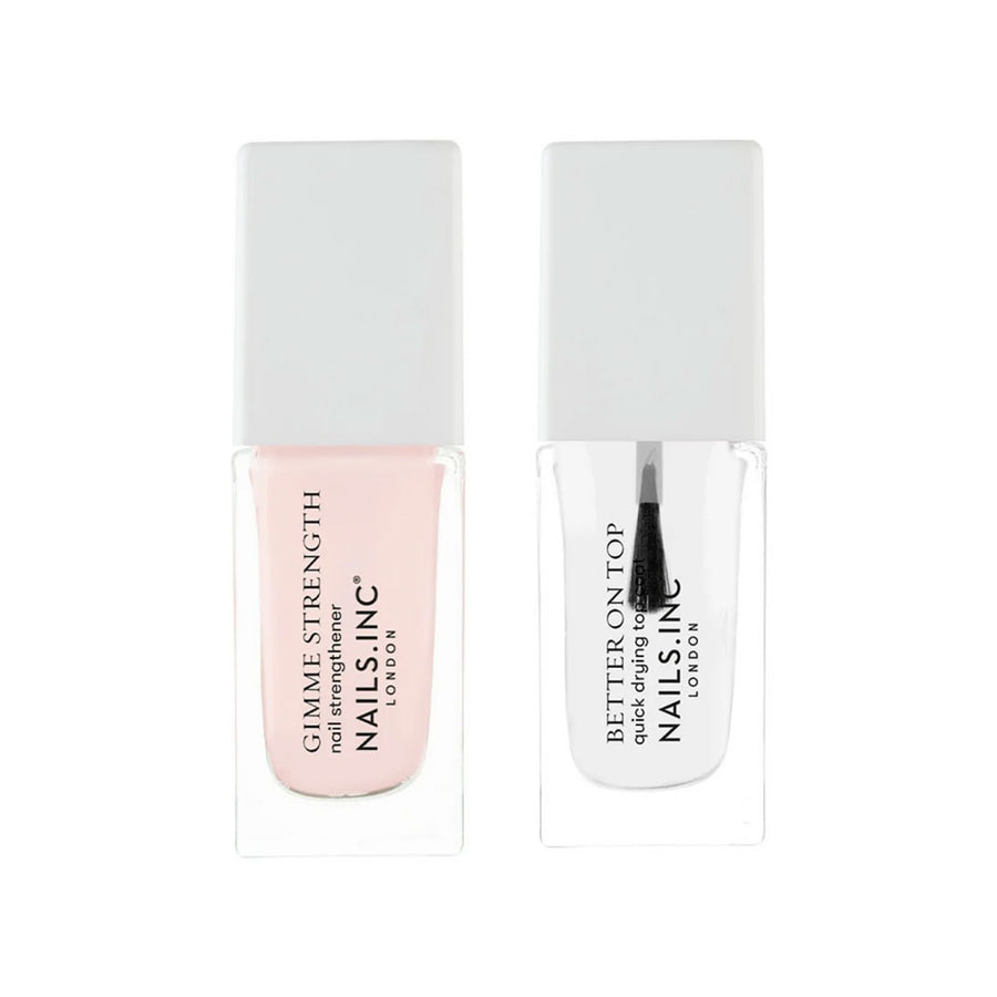 Nails Inc Mini Duo Gimme Strength Nail Strengthener Better On Top Top Coat 2x8ml