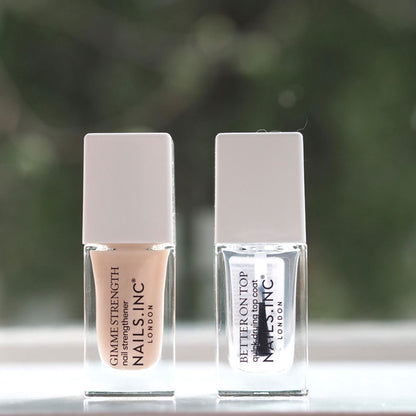 Nails Inc Mini Duo Gimme Strength Nail Strengthener Better On Top Top Coat 2x8ml
