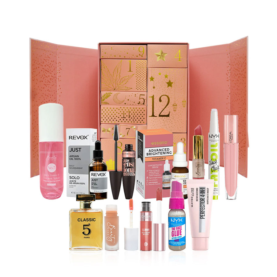 Cosmetic Capital Summer Beauty 12 Day Countdown Calendar — 12-door summer beauty countdown box with products