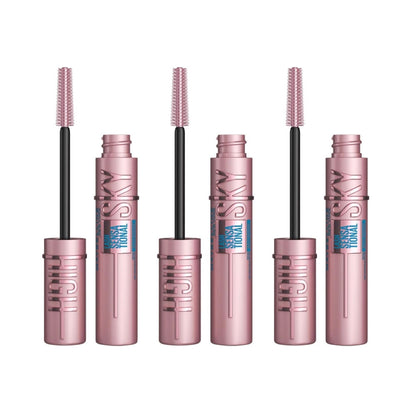 3x Maybelline New York Lash Sensational Sky High Waterproof Mascara 01 Very Black