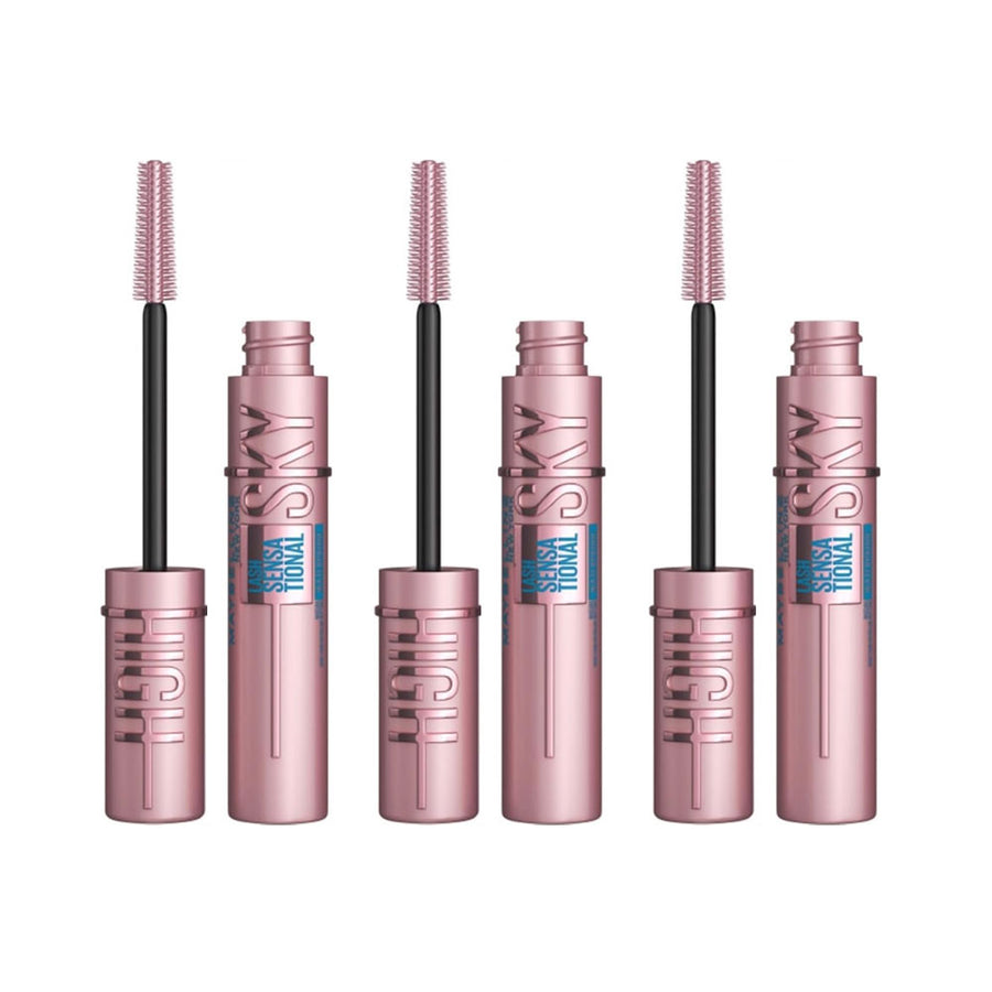 3x Maybelline New York Lash Sensational Sky High Waterproof Mascara 01 Very Black