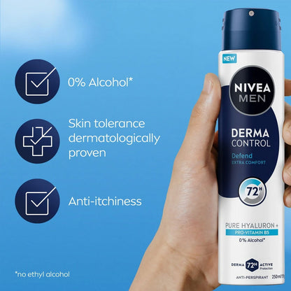 Nivea Antiperspirant Men Derma Control 72H Pro Vitamin B5 250ml