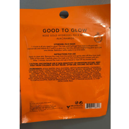 Holler & Glow Good To Glow 1 Minute Glow Brightening Niacinamide Hydrogel Face Masks 26g