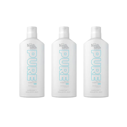 3x Bondi Sands Pure Self Tan Foaming Water Dark 200ml