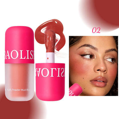 Baolishi Pink Fluffy Powder Mud Blush Shade 2