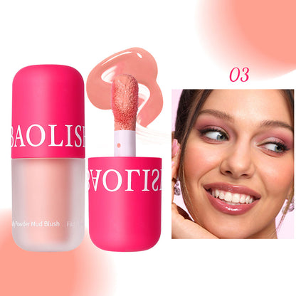 Baolishi Pink Fluffy Powder Mud Blush Shade 3