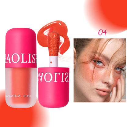 Baolishi Pink Fluffy Powder Mud Blush Shade 4