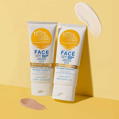Bondi Sands Sunscreen Lotion Face Spf50+ Broad Spectrum Uva Uvb Protection Fragrance Free Tinted Matte 75ml