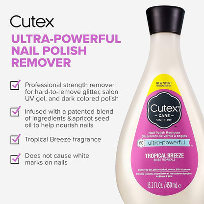 Cutex Care Ultra Powerful Nail Polish Remover Tropical Breeze 450ml