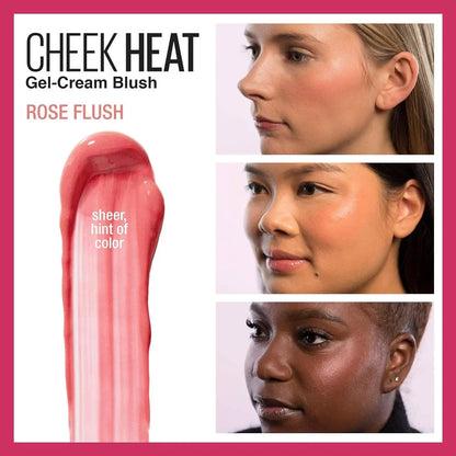 Maybelline Cheek Heat Sheer Gel Cream Blush 20 Rose Flush 8ml