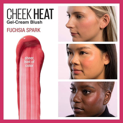 Maybelline Cheek Heat Sheer Gel Cream Blush 25 Fuchsia Spark 8ml