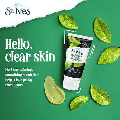 St Ives Blackhead Clearing Salicylic Acid Acne Cleanser Green Tea Scrub 150ml