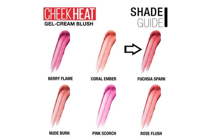 Maybelline Cheek Heat Sheer Gel Cream Blush 25 Fuchsia Spark 8ml