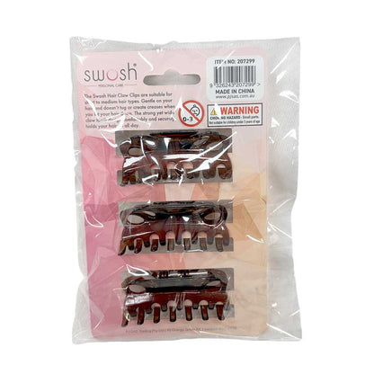 Swosh Hair Clips Claw Small Brown