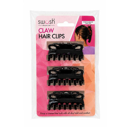 Swosh Hair Clips Claw Small Black