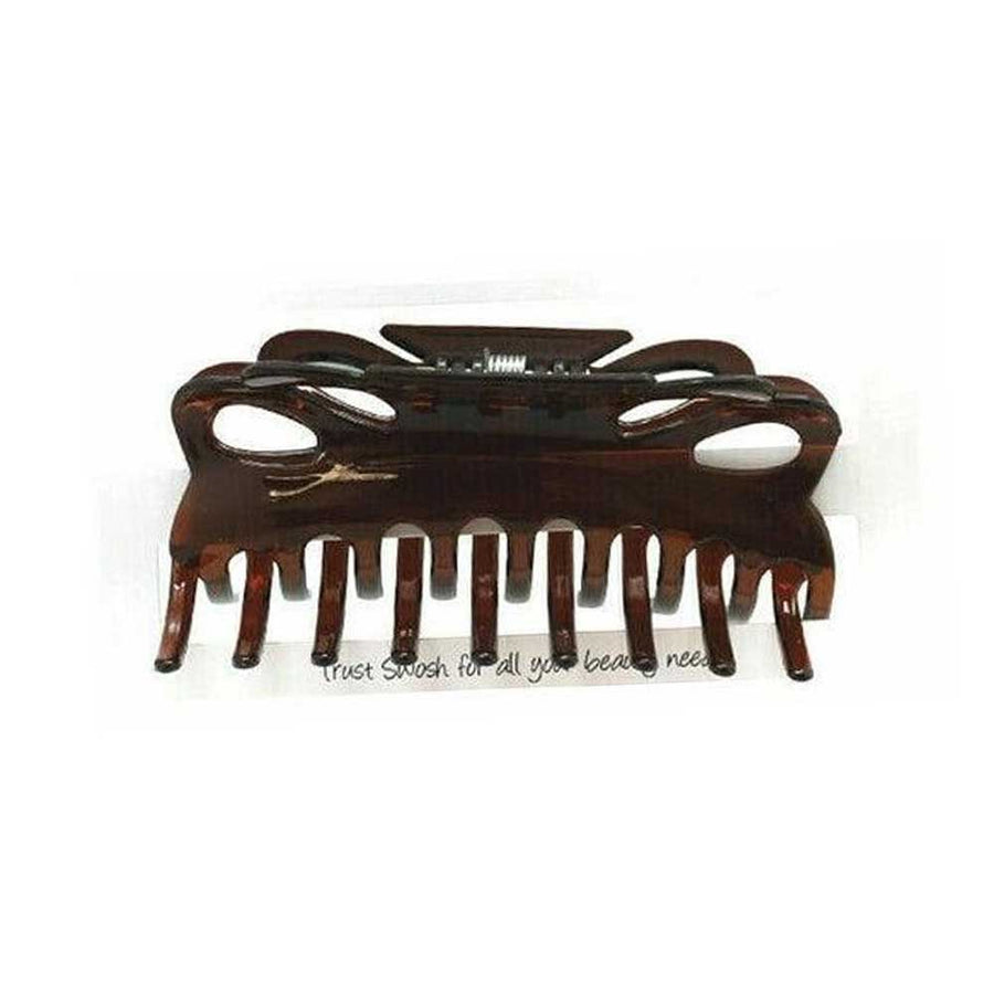 Swosh Hair Claw Clips 9cm Brown 2pc