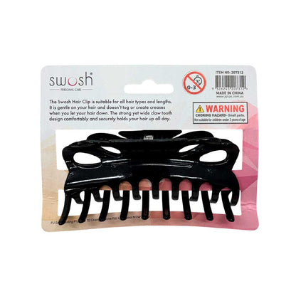 Swosh Hair Claw Clip 10.5cm Black