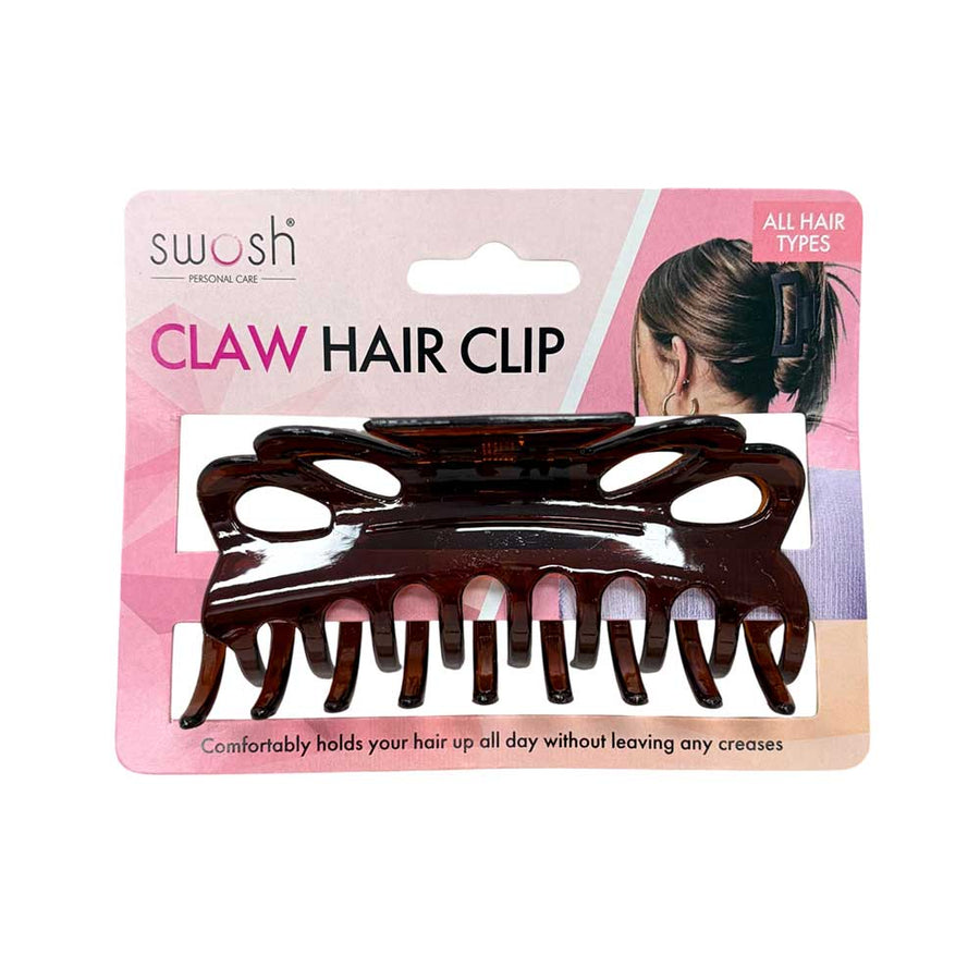 Swosh Hair Claw Clip 10.5cm Brown