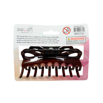 Swosh Hair Claw Clip 10.5cm Brown