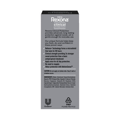 Rexona Men Roll On Antiperspirant Deodorant Clinical Protection Clean Scent 50ml