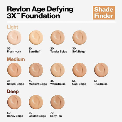 Revlon Age Defying Foundation SPF20 05 Fresh Ivory 30ml