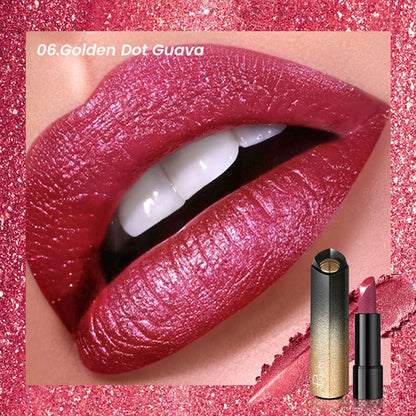 Pudaier Perma Shine Diamond Lipstick 6 Golden Dot Guava